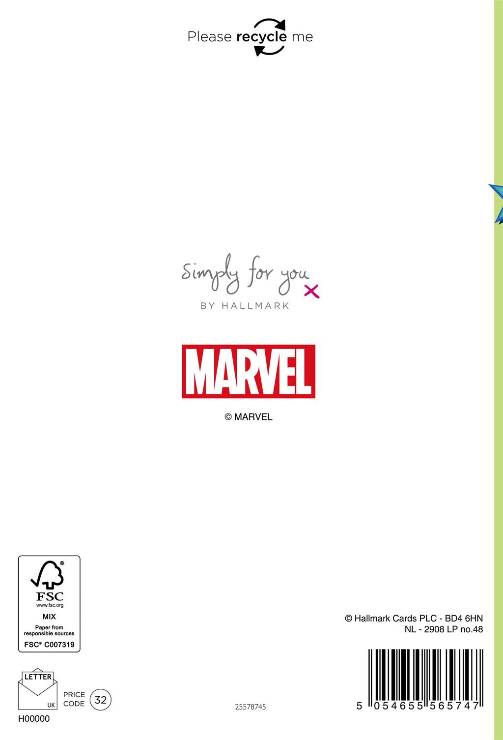 Hallmark Marvel Incredible Hulk 3rd Birthday Card