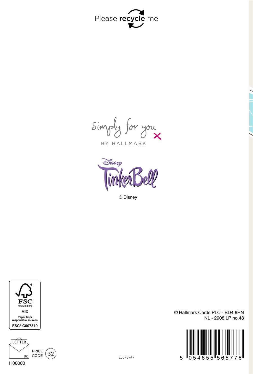 Hallmark Tinker Bell 5th Birthday Card