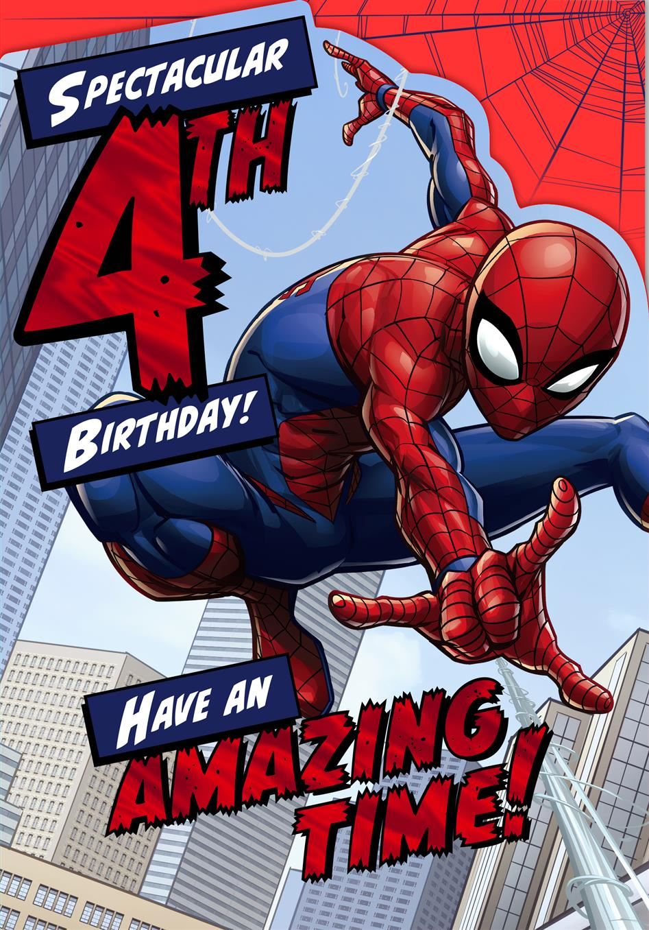Hallmark Marvel Spider-Man 4th Birthday Card