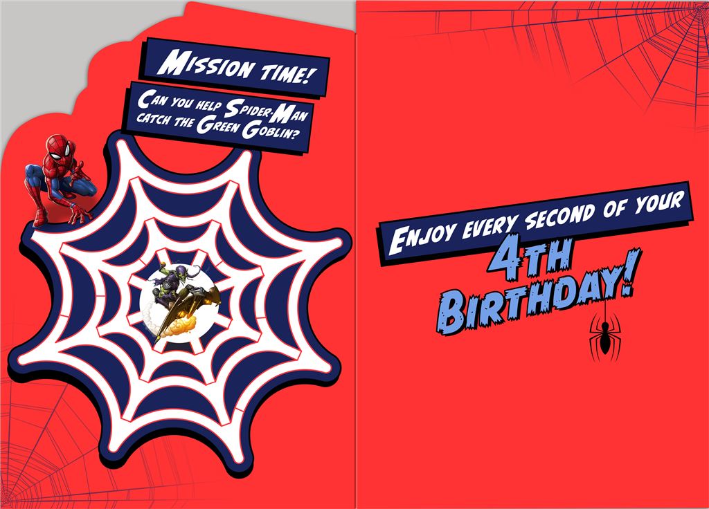Hallmark Marvel Spider-Man 4th Birthday Card