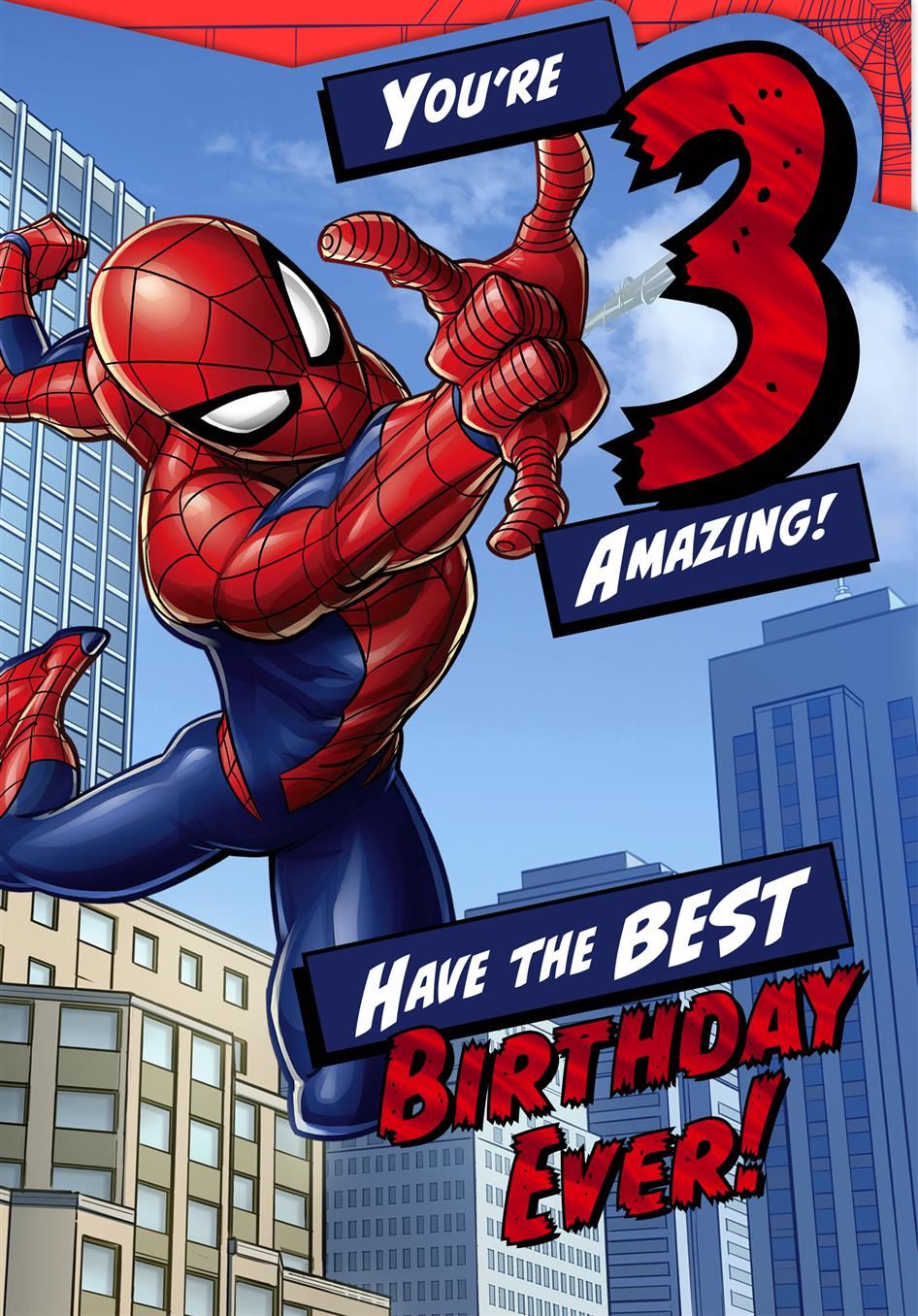 Hallmark Marvel Spider-Man 3rd Birthday Card