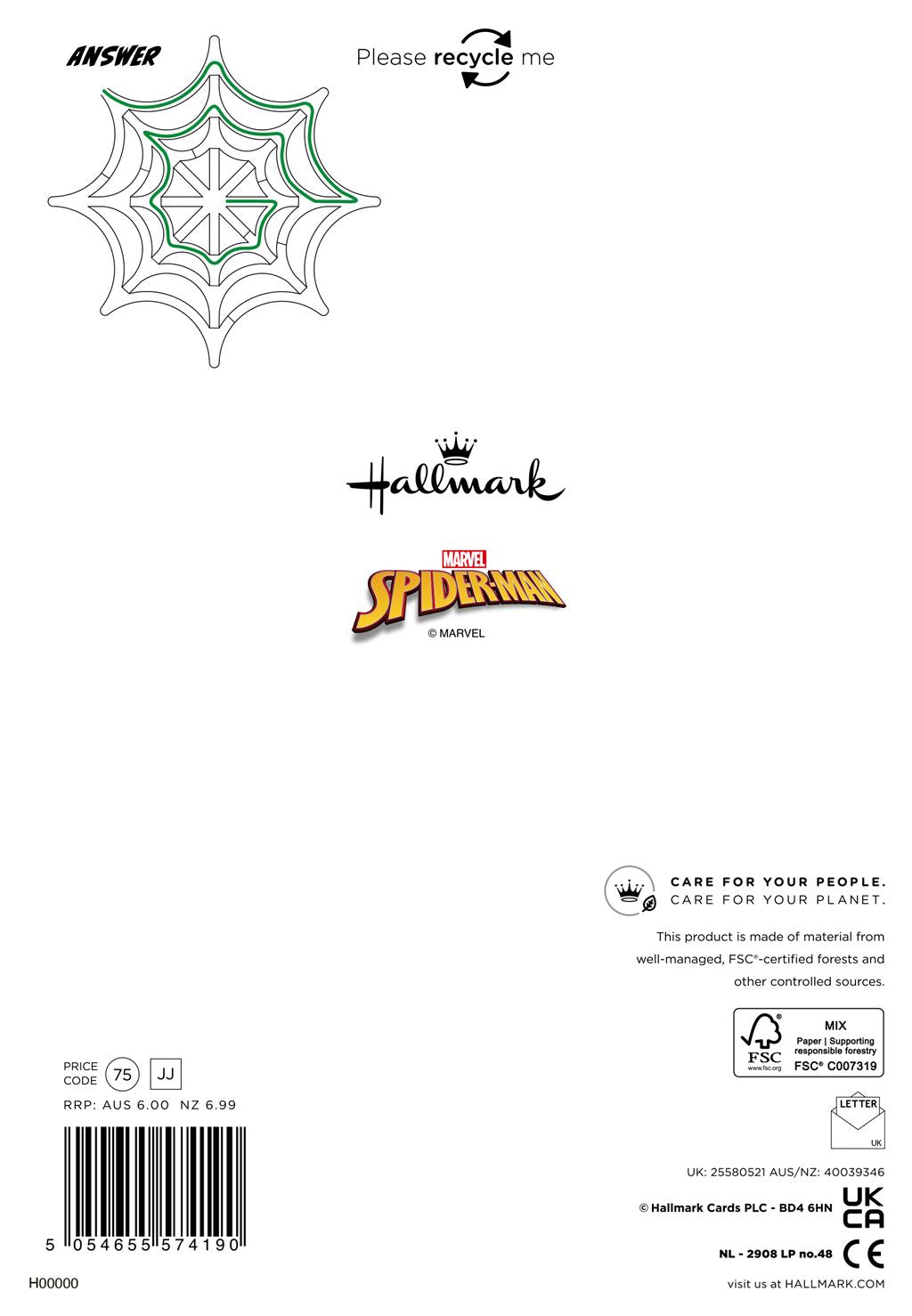 Hallmark Marvel Spider-Man Brother Birthday Card