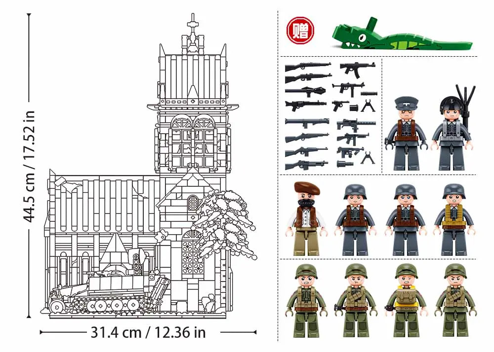 Sluban Église de Sainte-Mère-Église Construction Set