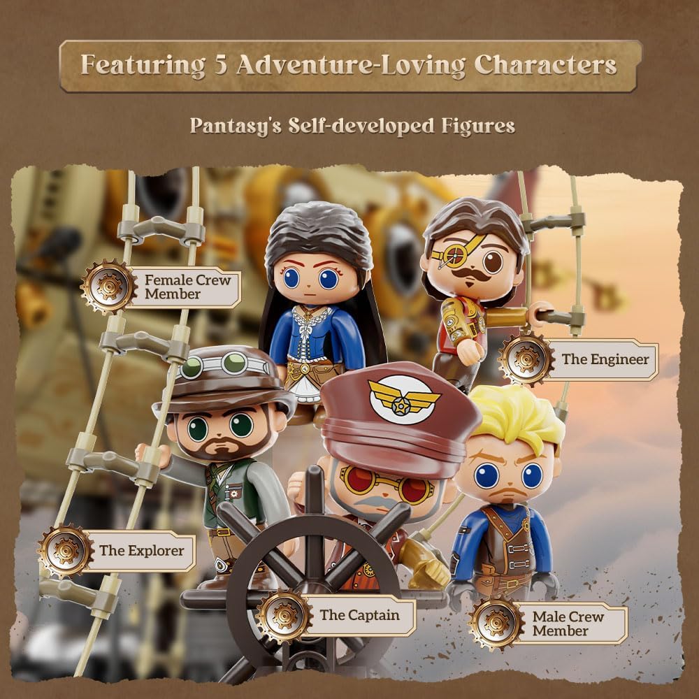 Pantasy Steampunk Airship 1949 Piece Brick Set