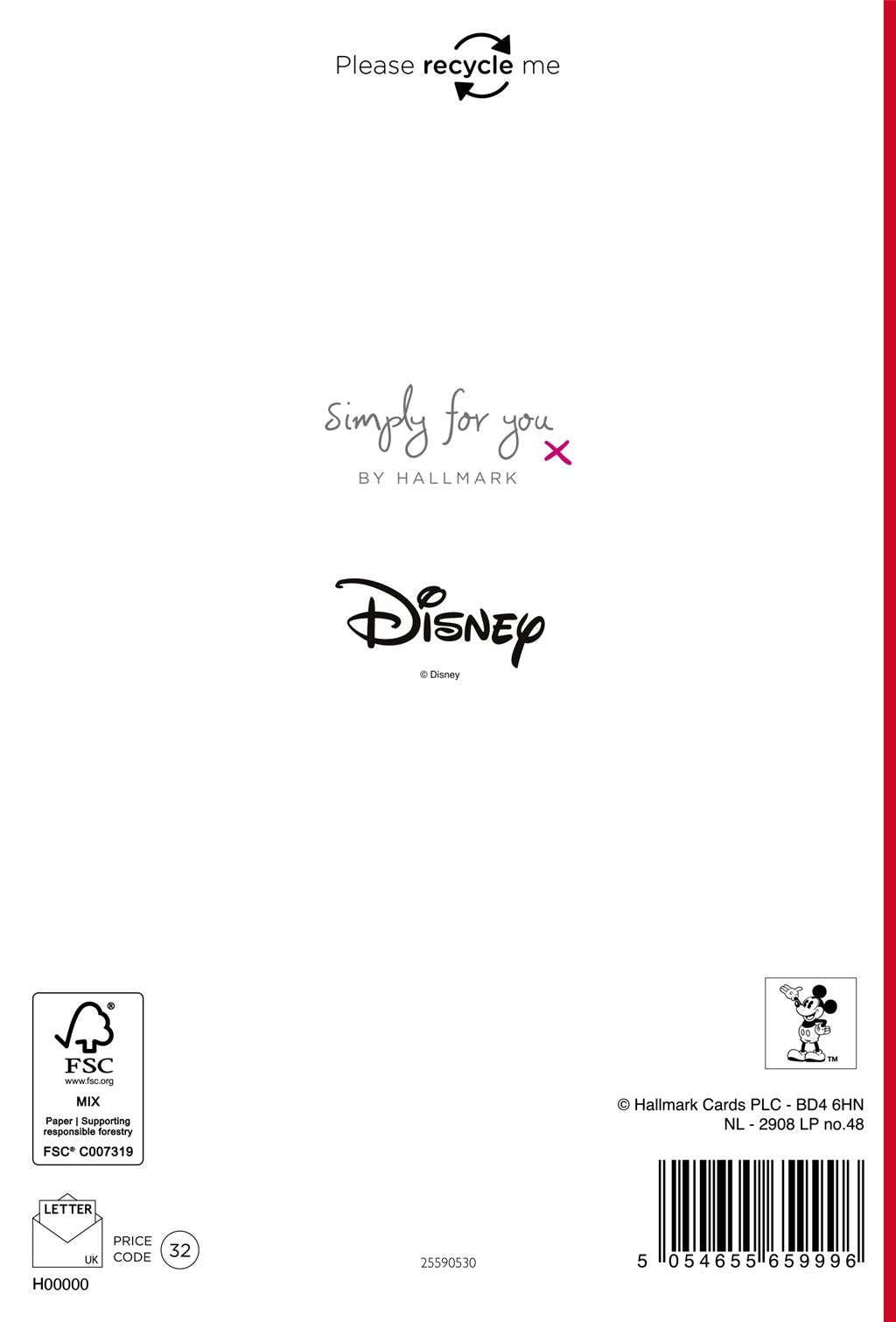 Hallmark Disnney Mickey Mouse Christmas Card