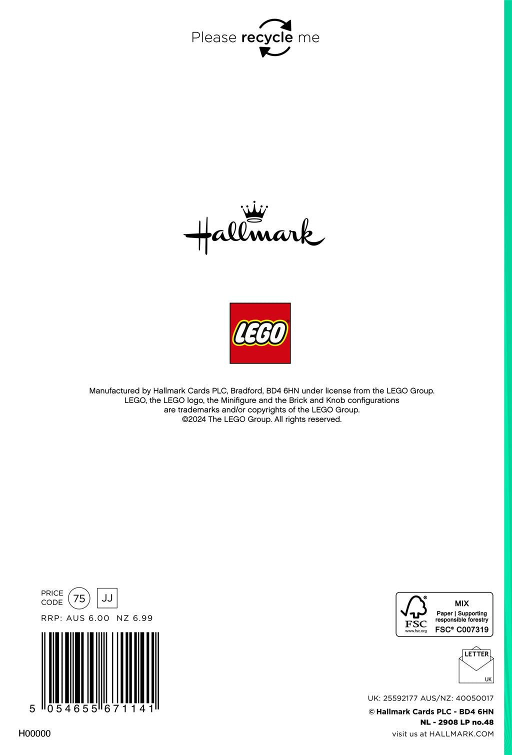 Hallmark Lego Son Birthday Card