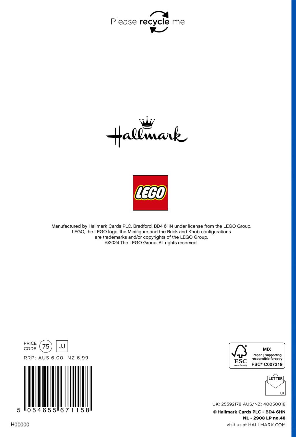 Hallmark Lego Grandson Birthday Card