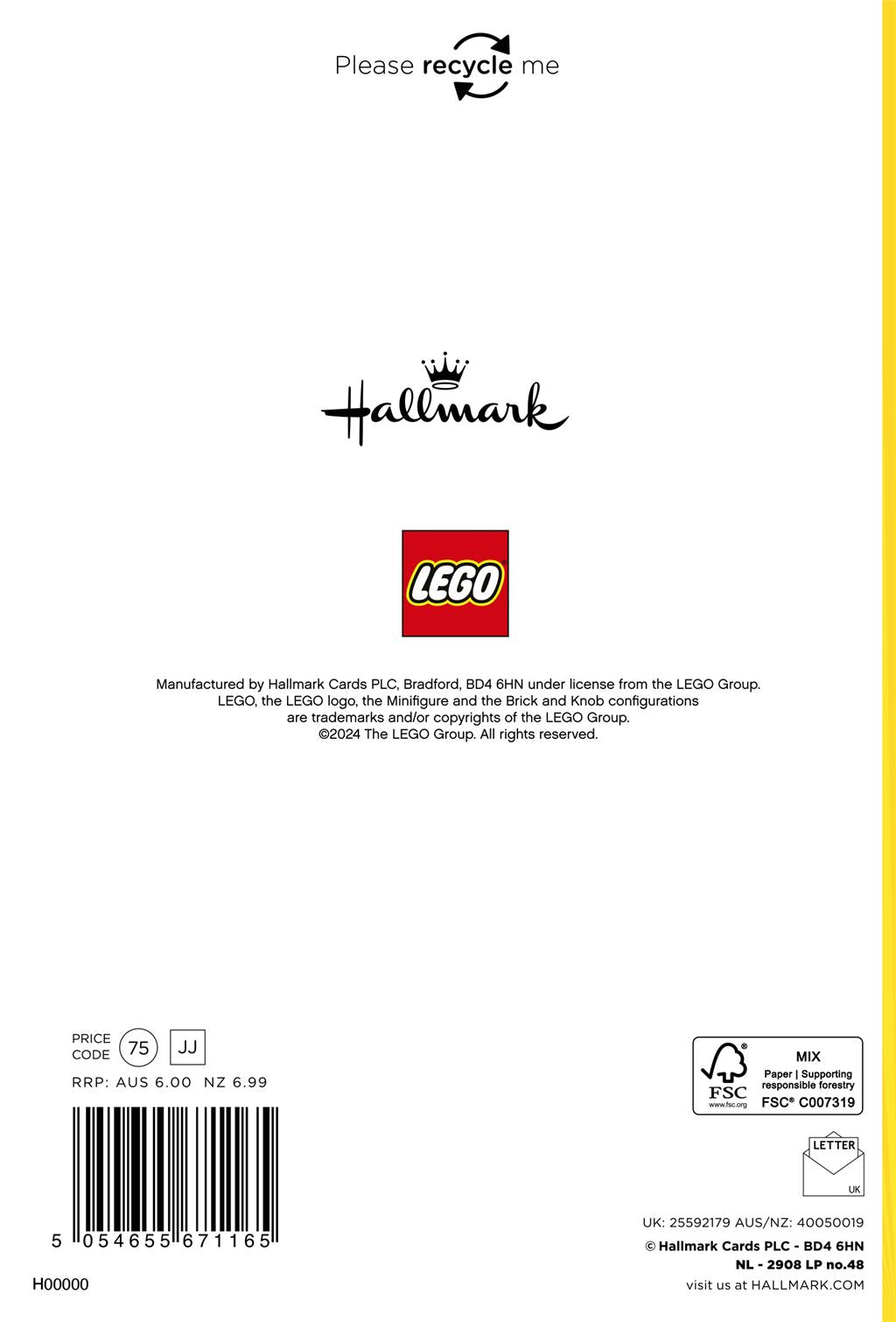 Hallmark Lego Nephew Birthday Card