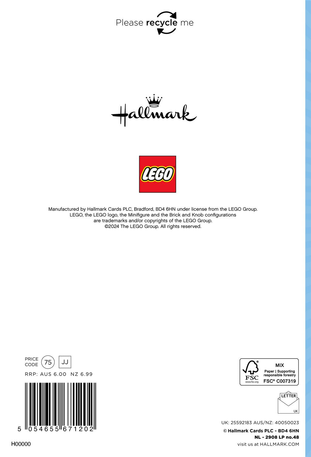 Hallmark Lego Niece Birthday Card