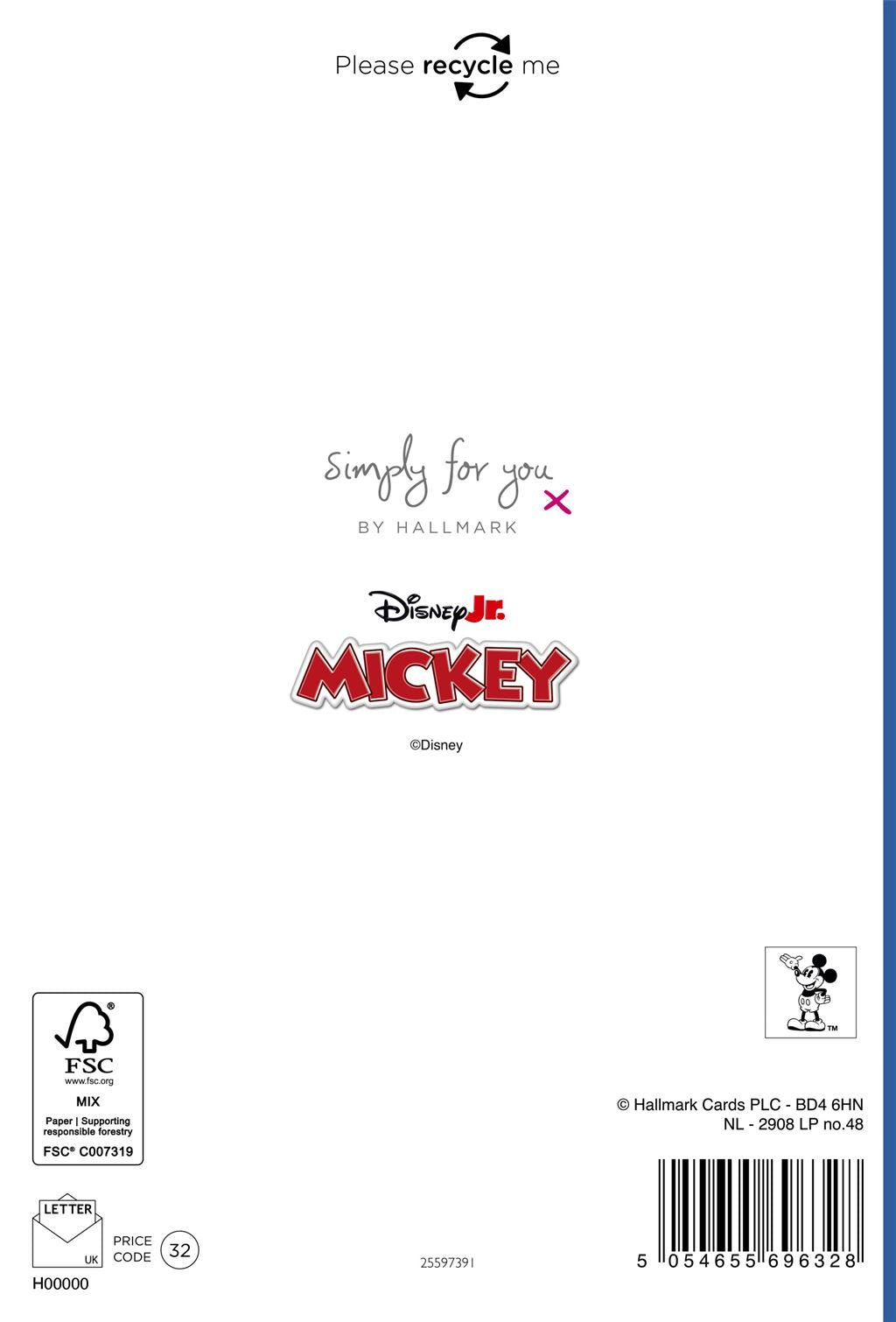 Hallmark Disney Jr Mickey Mouse Birthday Card