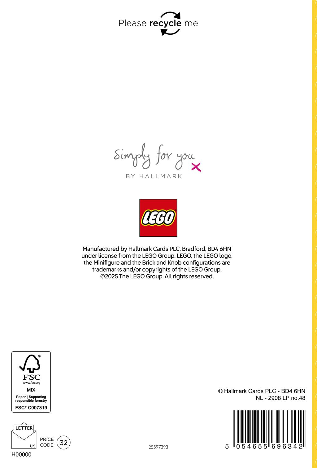 Hallmark Lego Birthday Card