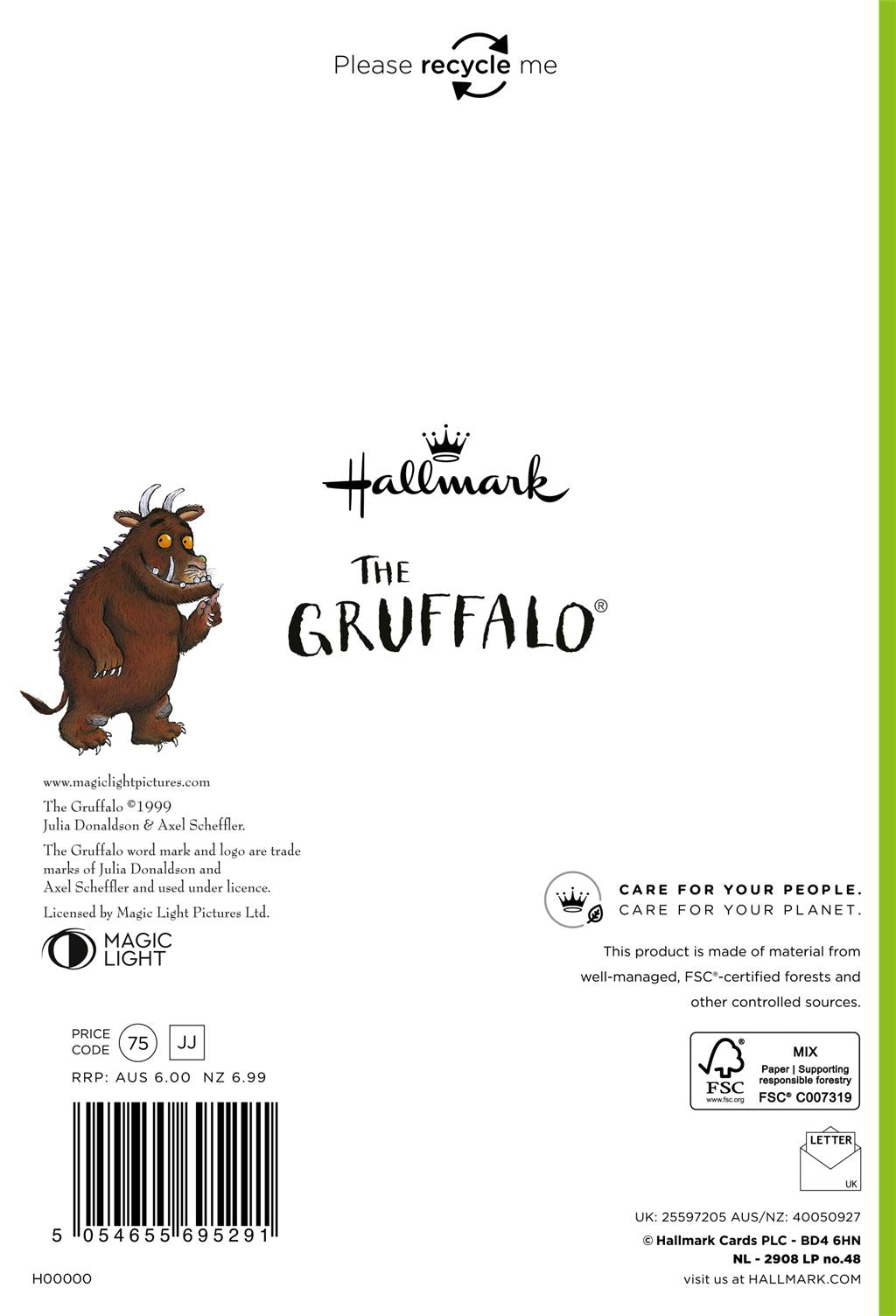 Hallmark The Gruffalo 1st Birthday Card