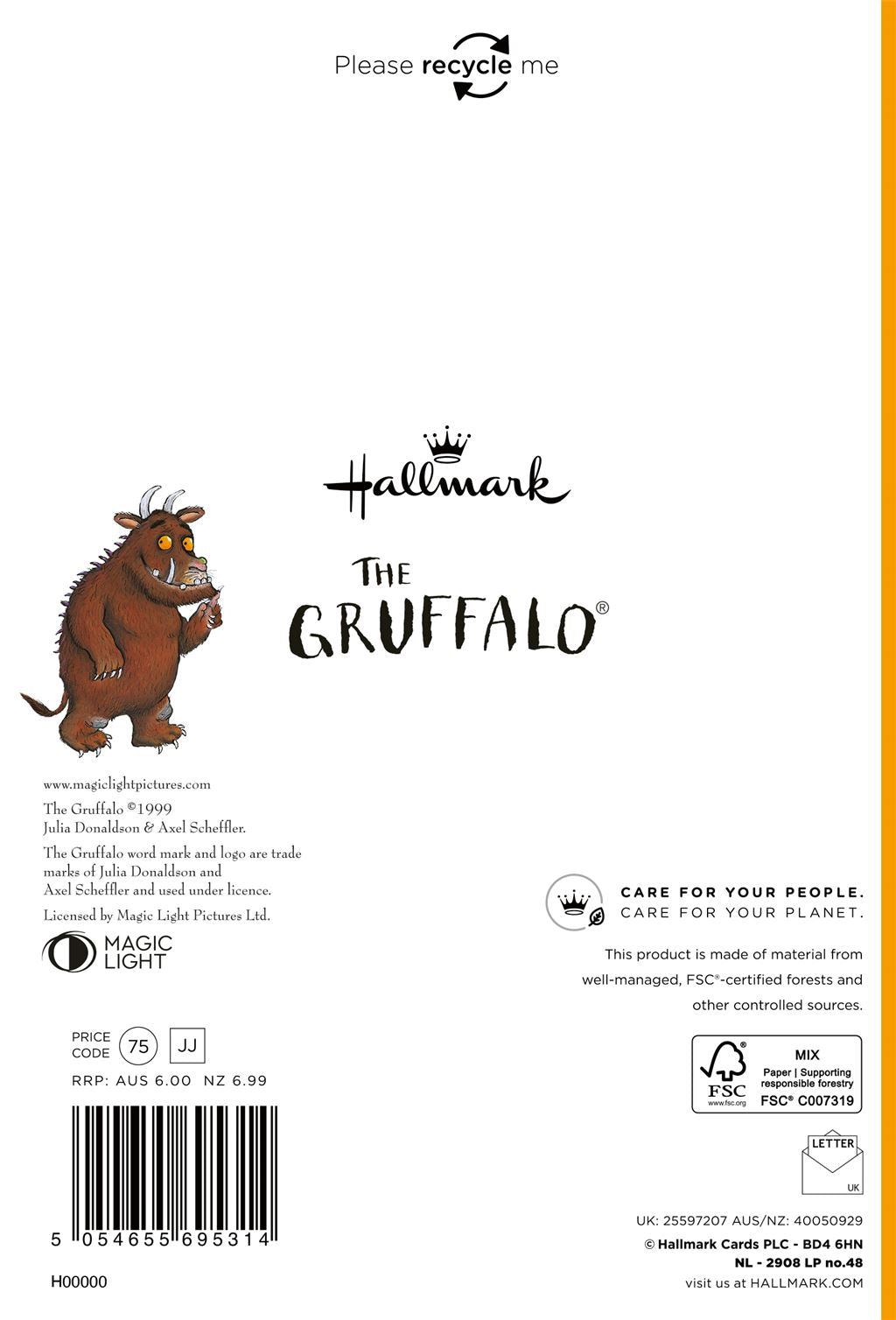 Hallmark The Gruffalo 3rd Birthday Card