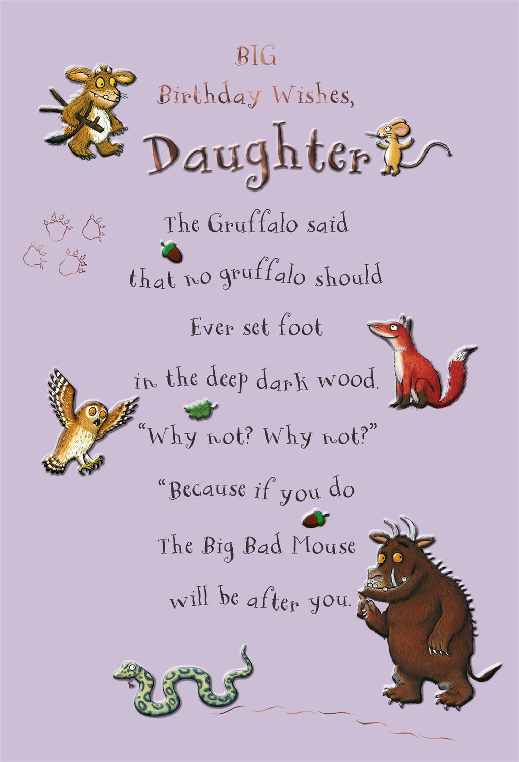 Hallmark The Gruffalos Child Daughter Birthday Card