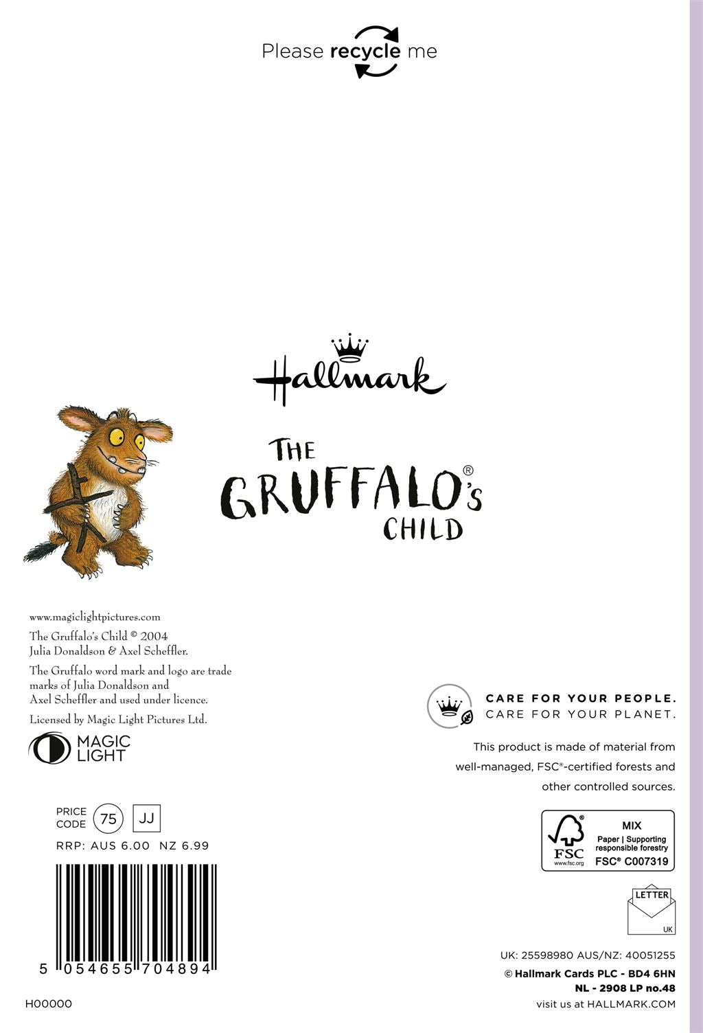 Hallmark The Gruffalos Child Daughter Birthday Card