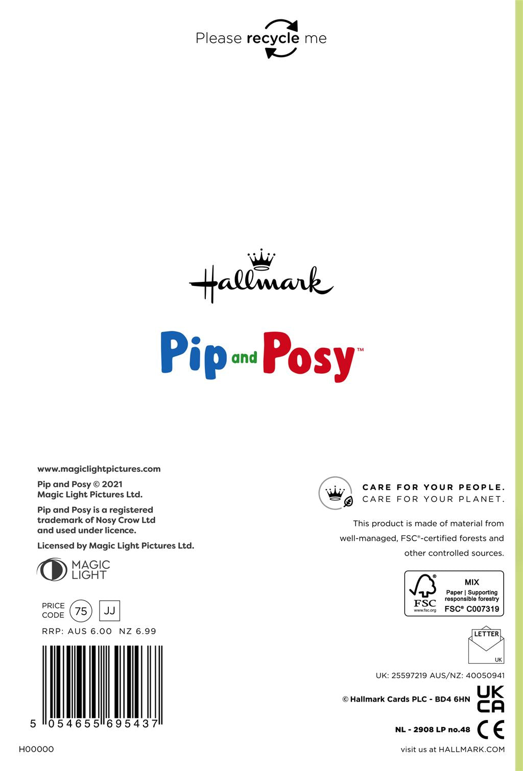 Hallmark Pip and Posy 2nd Birthday Card