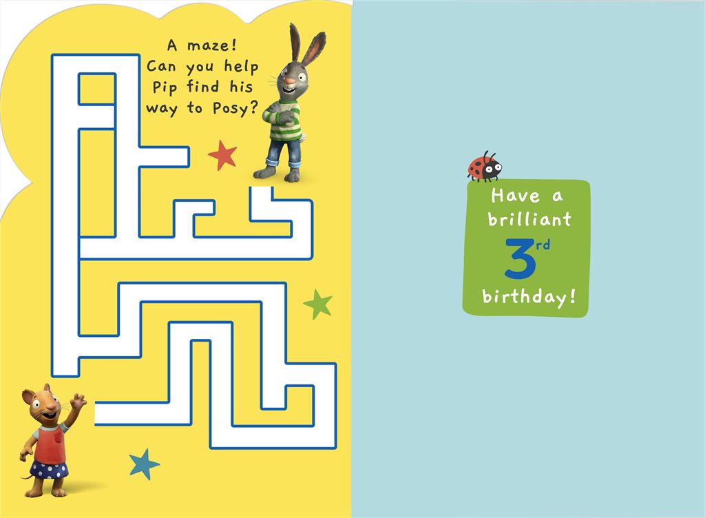 Hallmark Pip and Posy 3rd Birthday Card