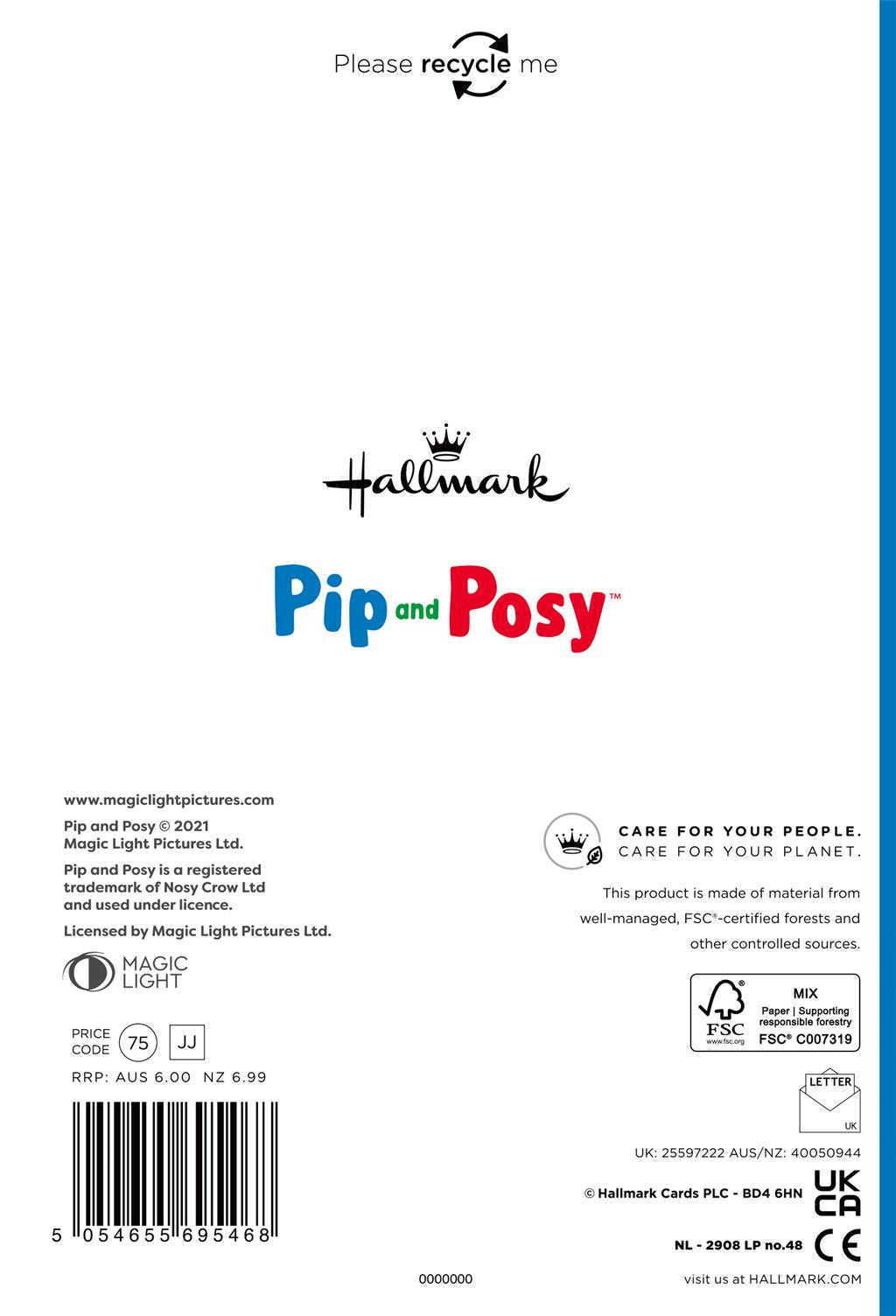 Hallmark Marvel Pip and Posy Son Birthday Card