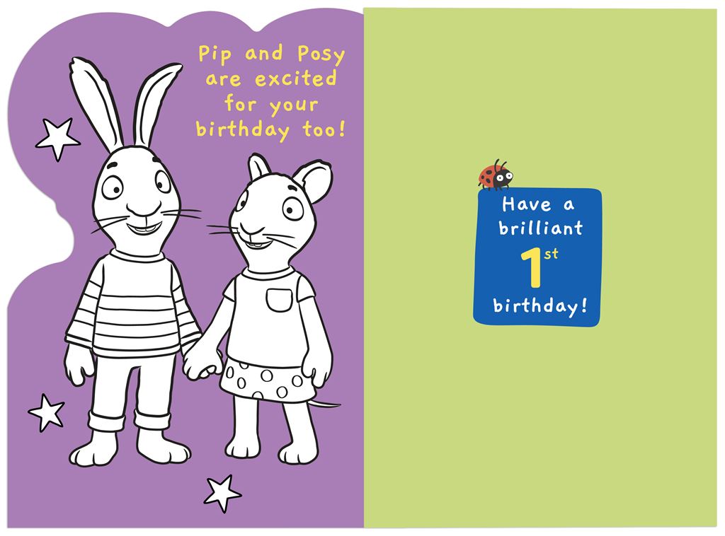 Hallmark Pip and Posy 1st Birthday Card