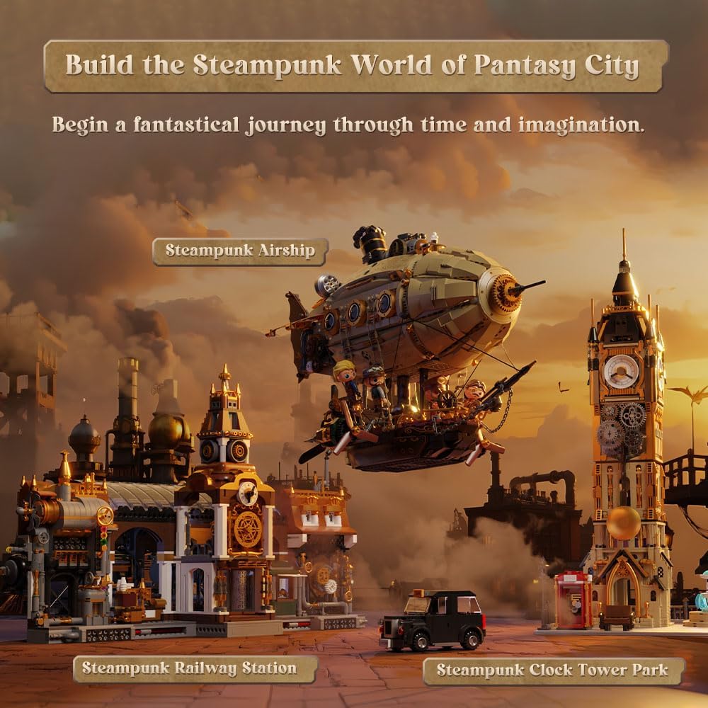 Pantasy Steampunk Airship 1949 Piece Brick Set