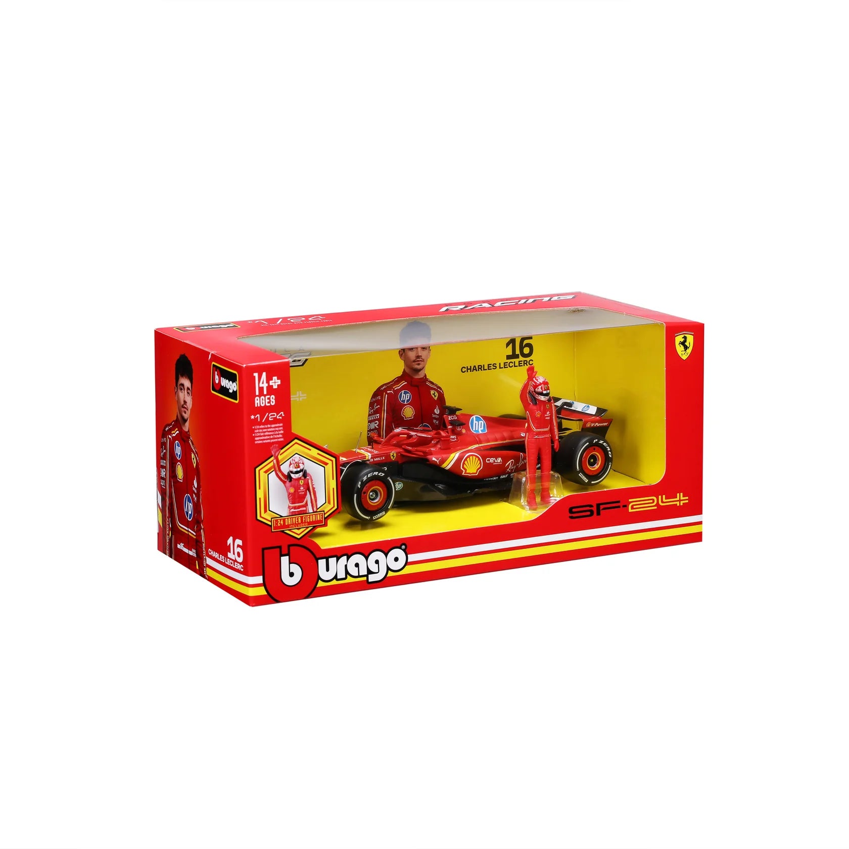 Bburago 1:24 F1 Ferrari Sf-24 2024 With Driver Figure Leclerc