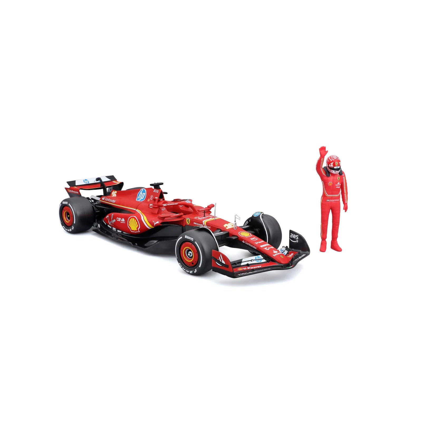 Bburago 1:24 F1 Ferrari Sf-24 2024 With Driver Figure Leclerc