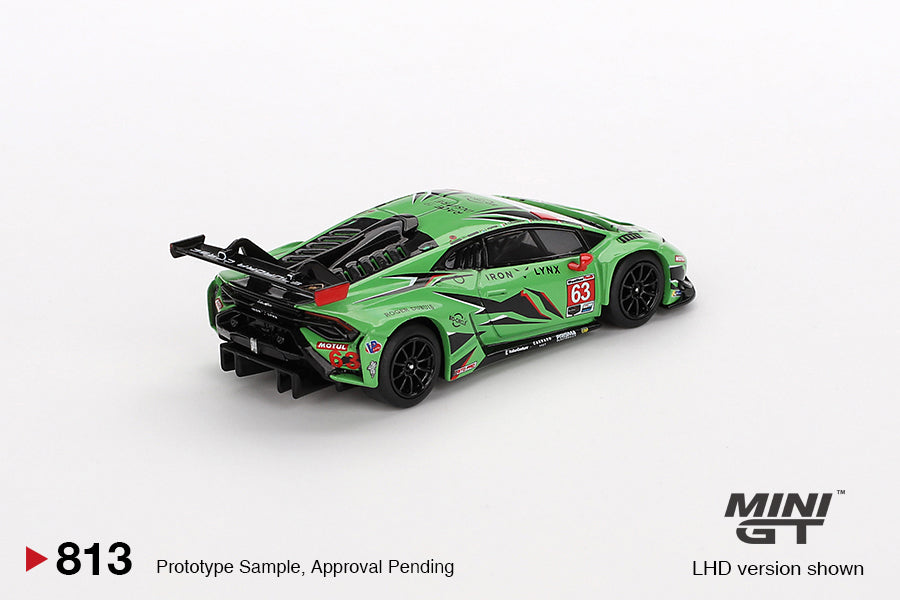 Mini GT Lamborghini Huracan GT3 EV02 IMSA 2023 Daytona Iron Lynx 1:64 Die Cast