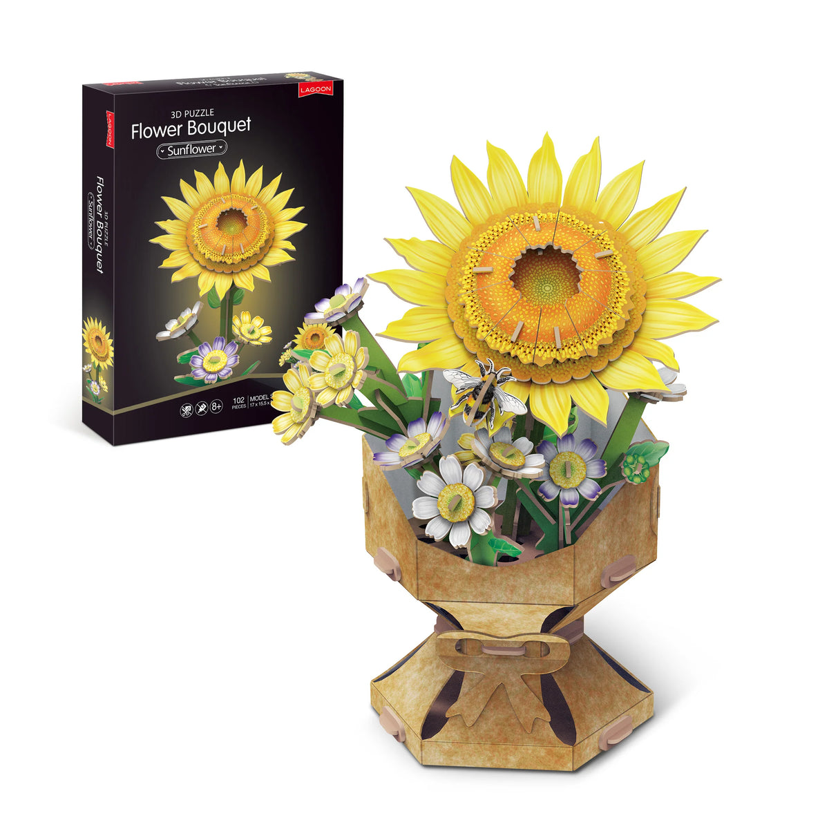 Sunflower Flower Bouquet 3D Construction Set