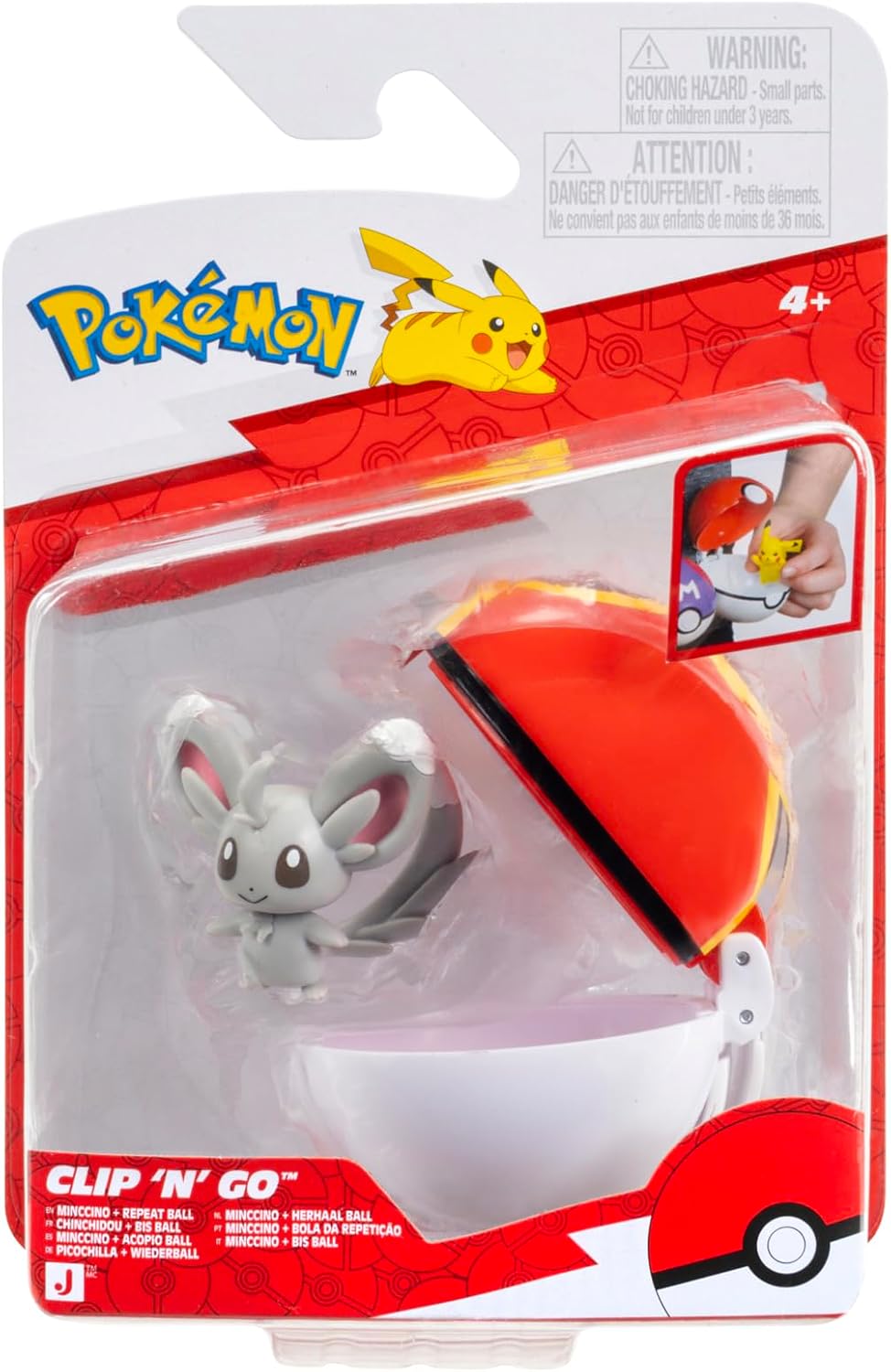 Pokemon Clip N Go Minccino & Repeat Ball