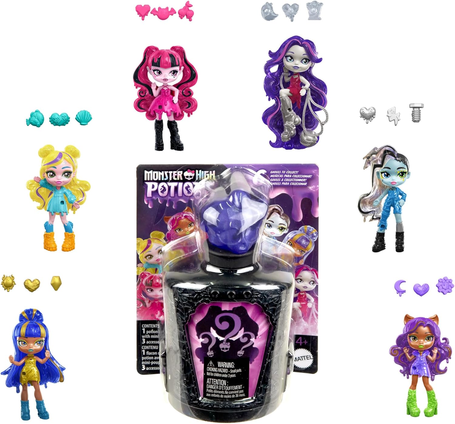 Monster High Fright Size Potions Bottle Set Surprise Doll