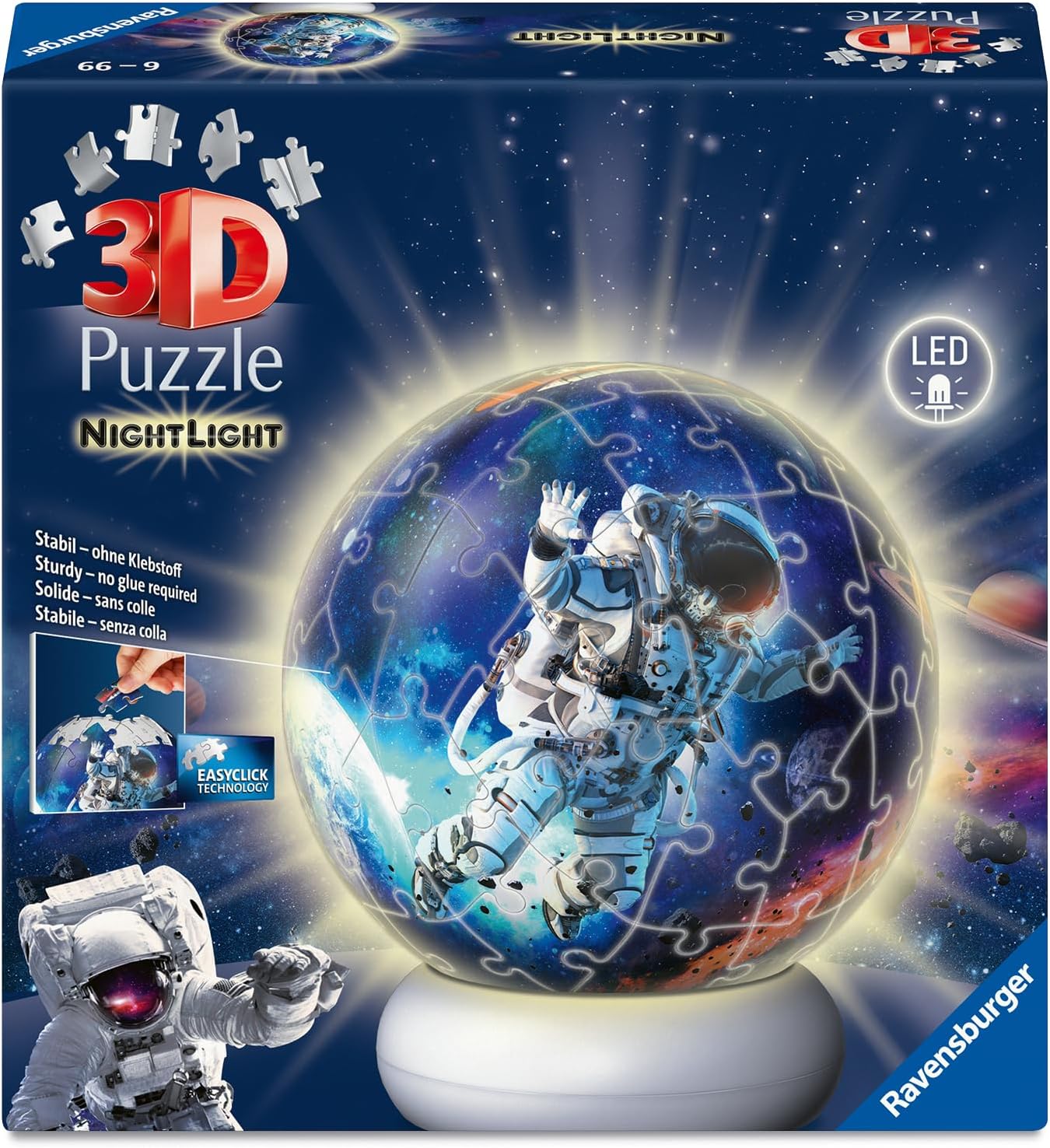 Astronauts 72 Piece 3D Puzzle Night Light