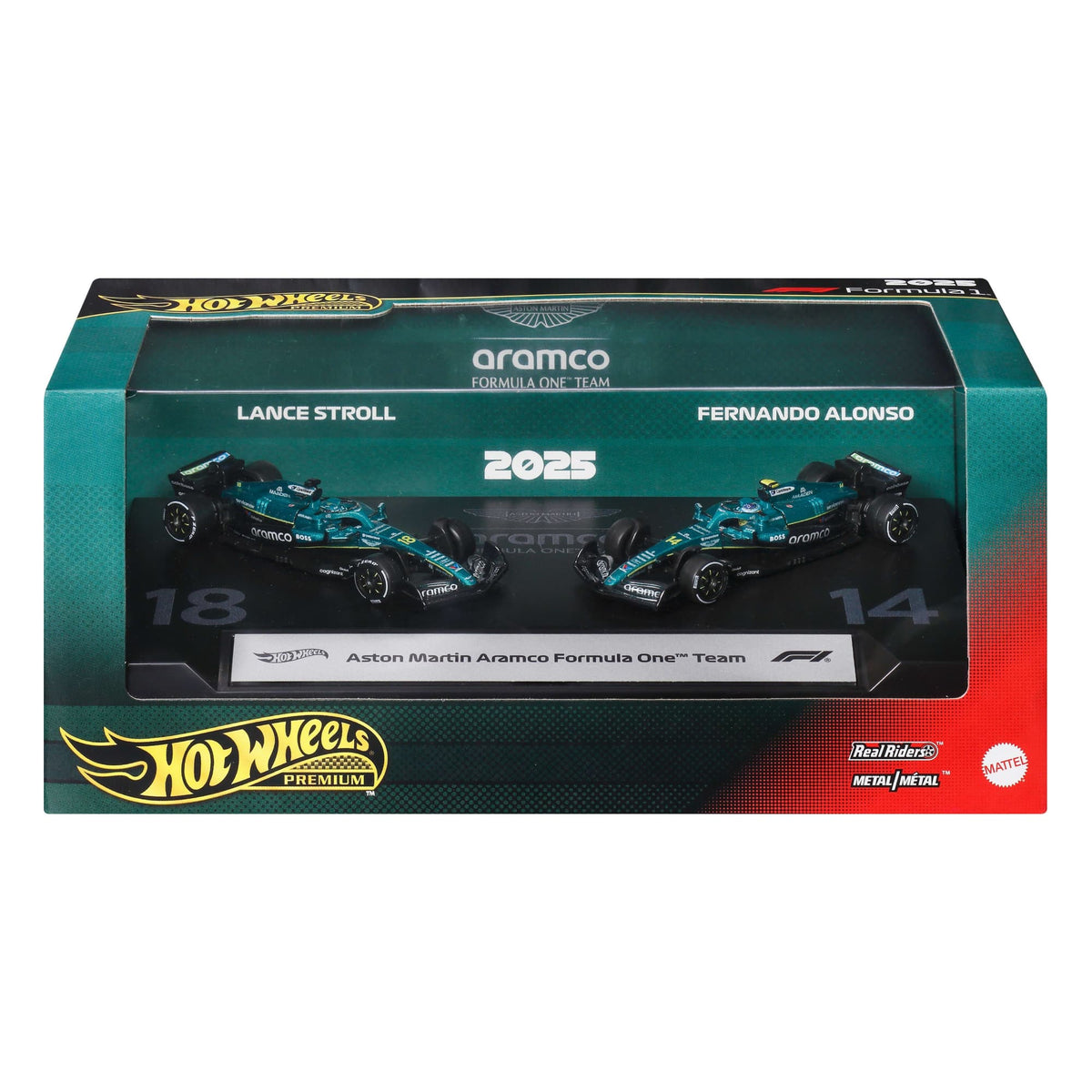 Hot Wheels Aston Martin Aramco Formula 1 Team Twin Pack