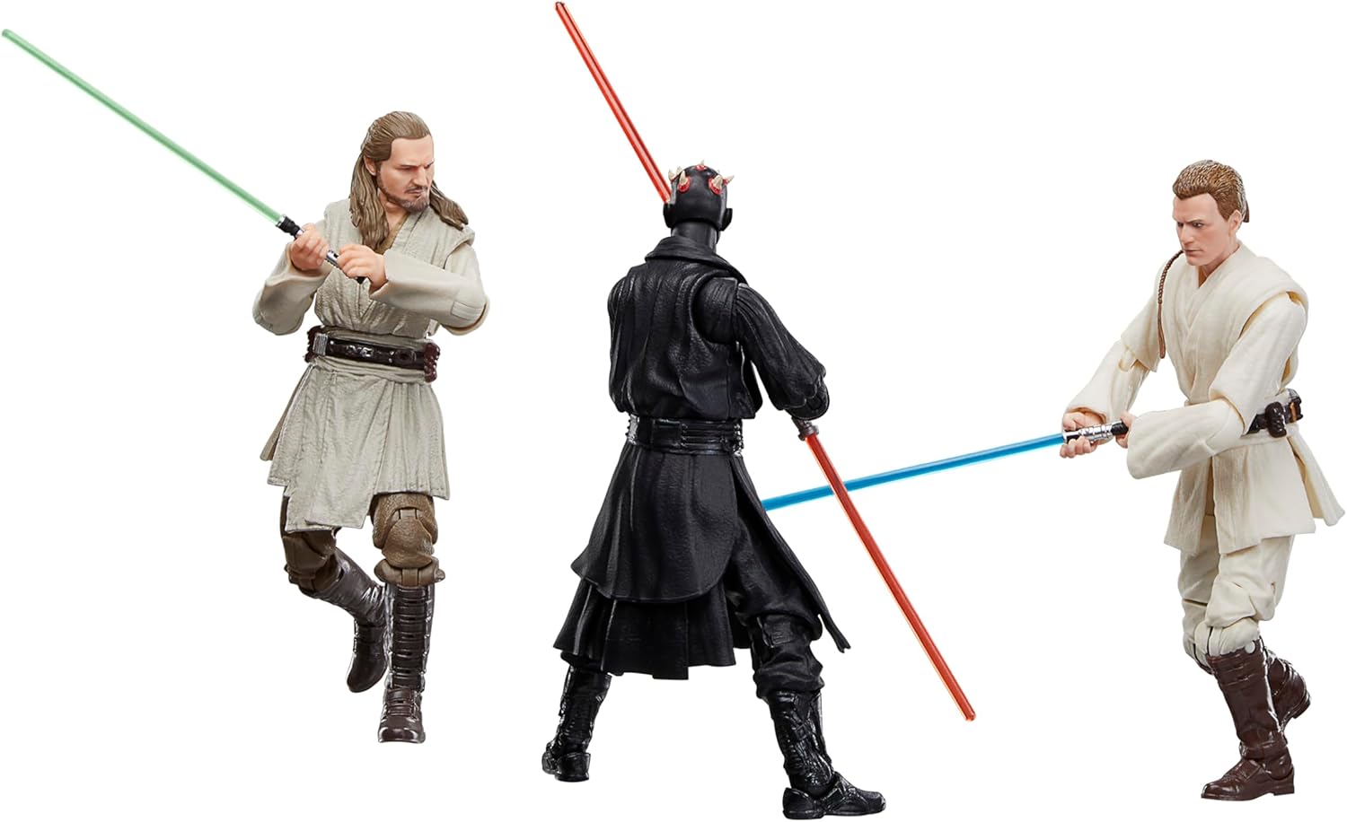 Star Wars The Black Series Qui-Gon Jinn, Darth Maul, Obi-Wan Kenobi 3 Pack Action Figures