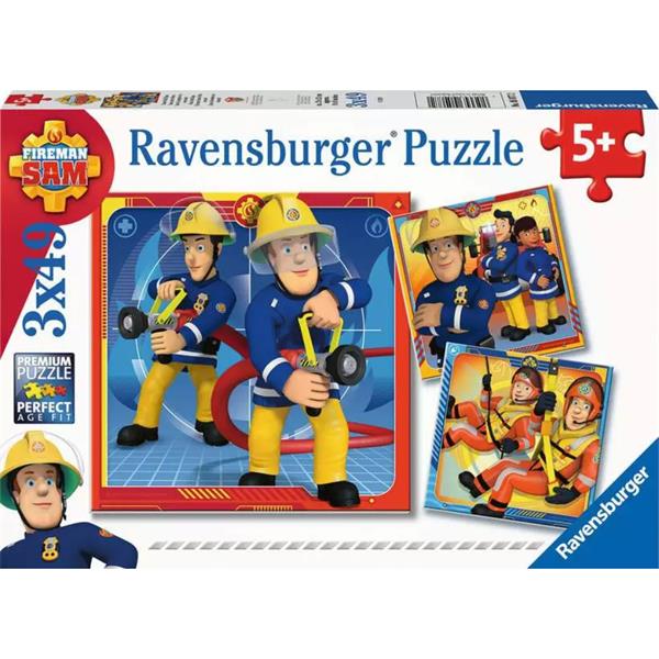Fireman Sam to the rescue 3x49 Piece Jigsaw