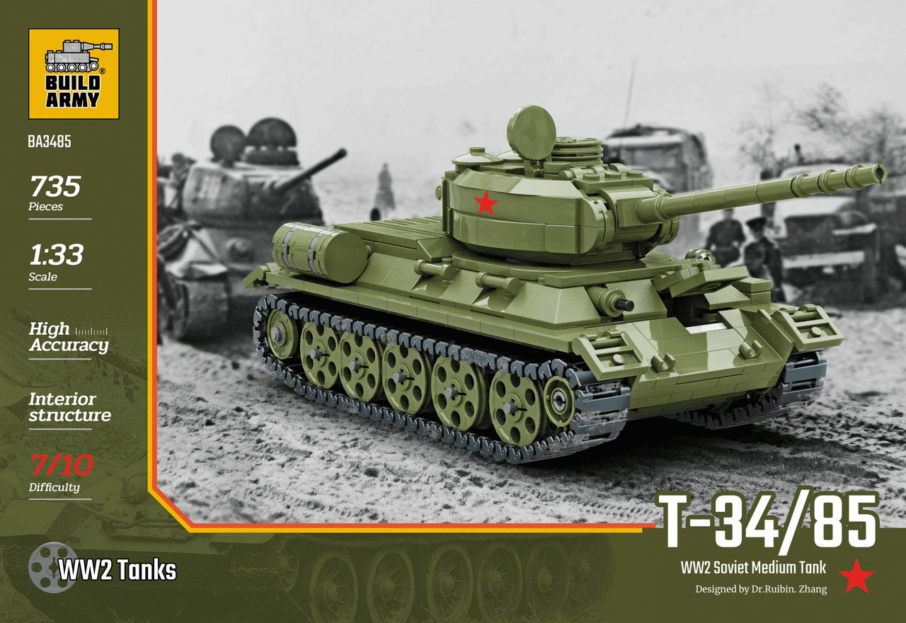 Build Army T-34 Soviet Medium Tank 735 pieces
