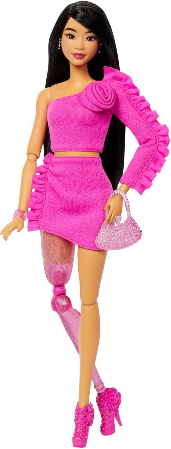 Barbie Deluxe Style #2 Doll in Pink Barbiecore Top And Skirt Set, Black Hair & Prosthetic Leg