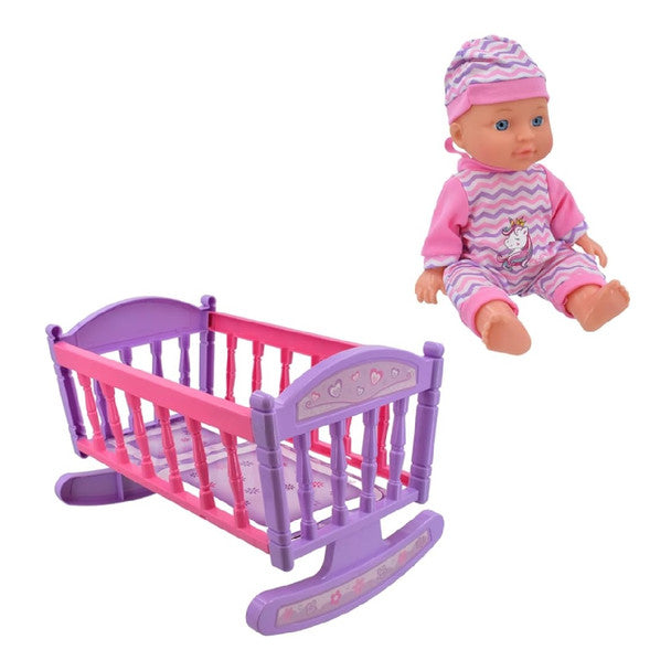 Lullaby Baby 30cm Baby Doll With Rocking Crib