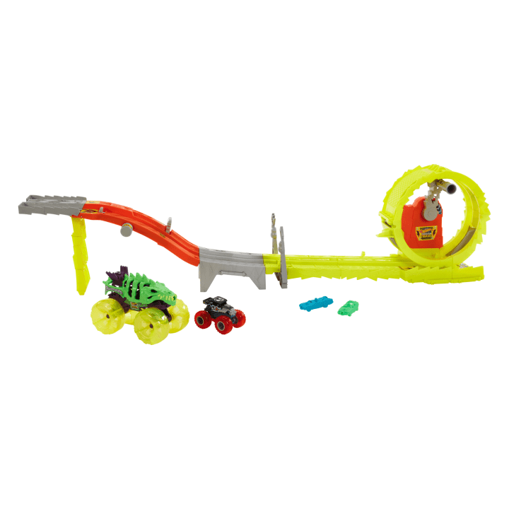 Hot Wheels Monster Trucks Power Smashers Charge & Chase Challenge Track Set