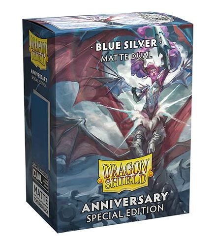 Dragon Shield - Dual Matte Standard Size Sleeves 100pk - Limited Edition Special Blue Silver