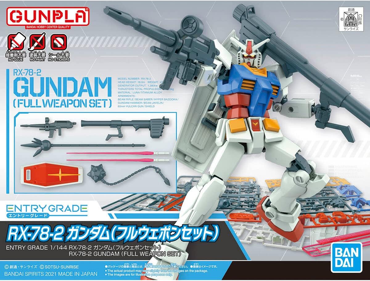 GUNDAM - EG 1/144 Gundam RX-78-2 Full Weapon Set -