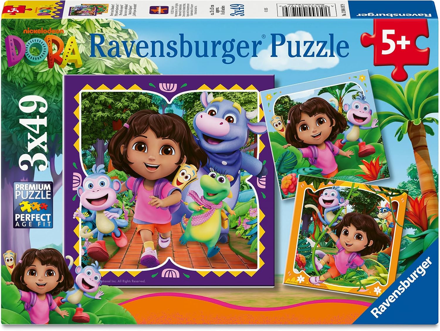 Dora the Explorer 3x49 Piece Jigsaw Puzzle