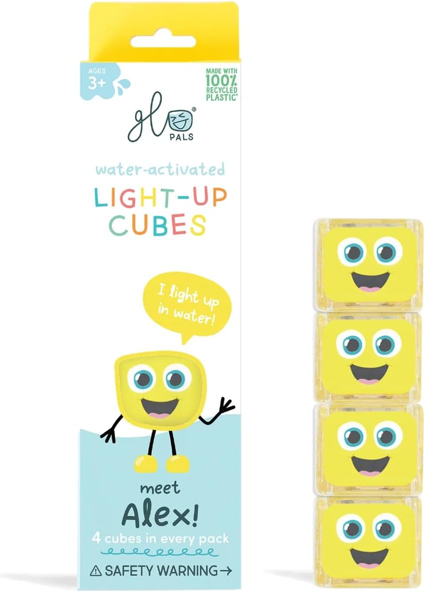 Glo Pals Light up Sensory Cubes - 4 Pack Yellow -