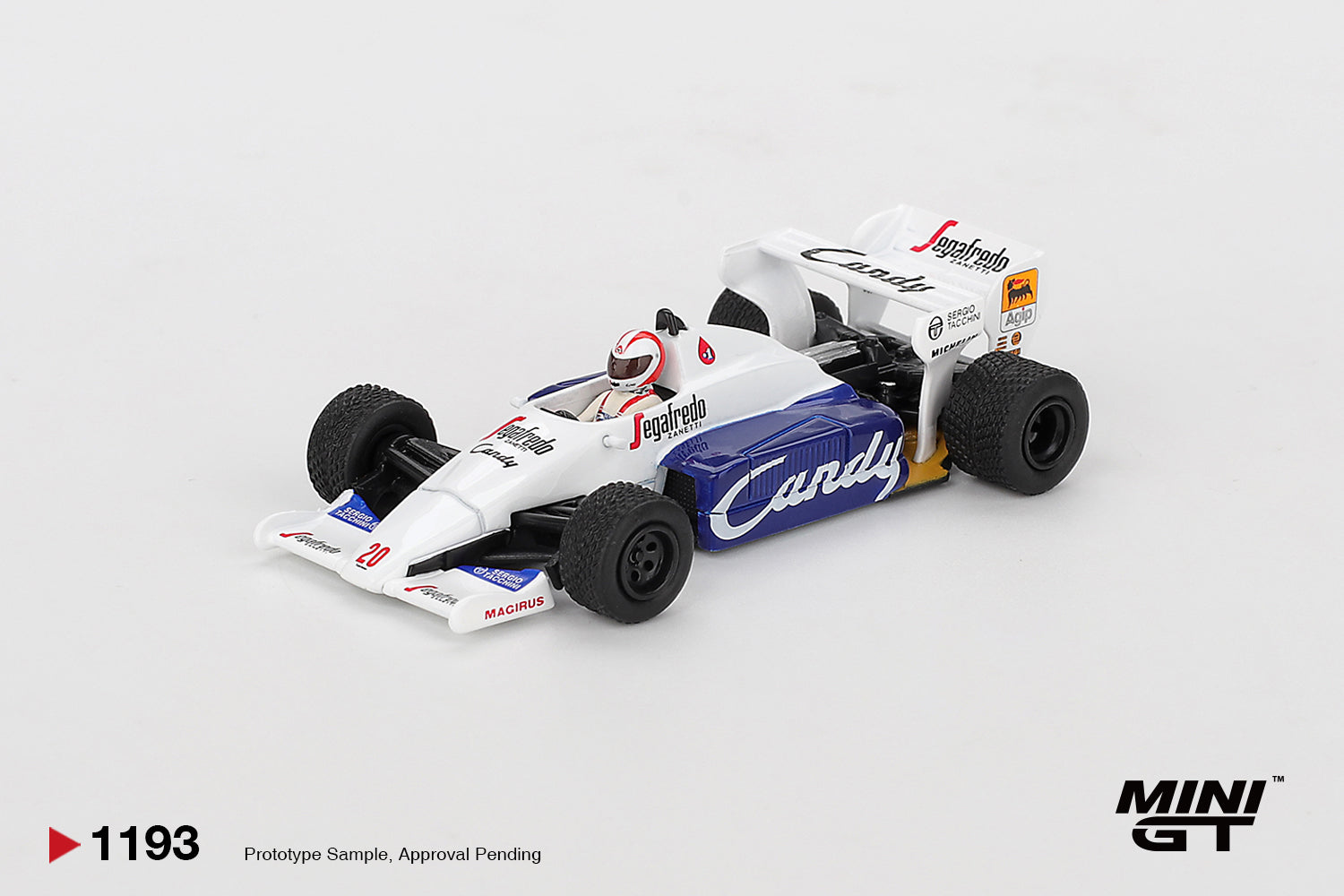 Mini GT Toleman TG184 #20 Johnny Cecotto 1984 Monaco Grand Prix 1:64 Scale