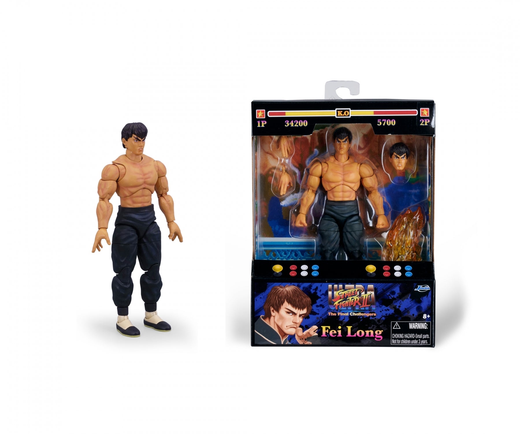 Jada Street Fighter II Fei Long 6" Action Figure