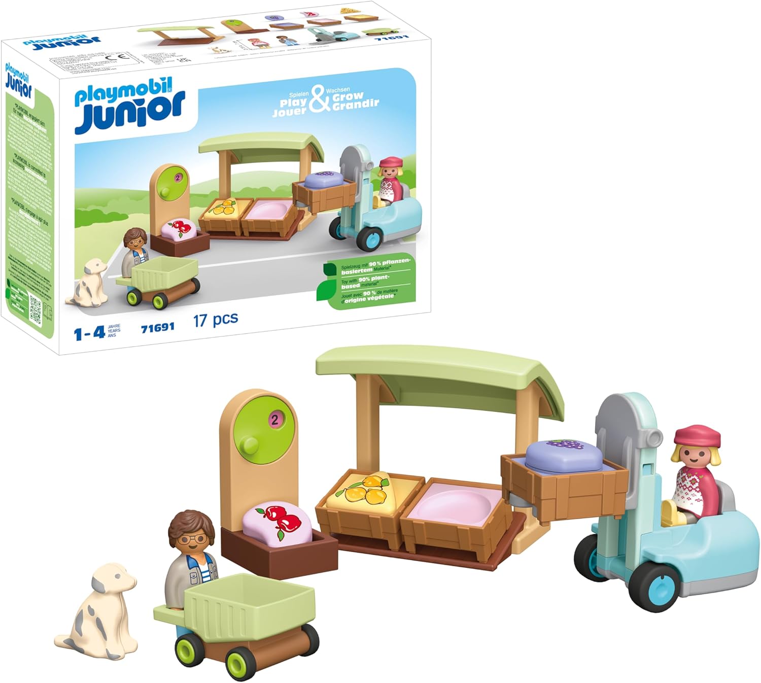 Playmobil Junior: Organic Market Stall & Forklift