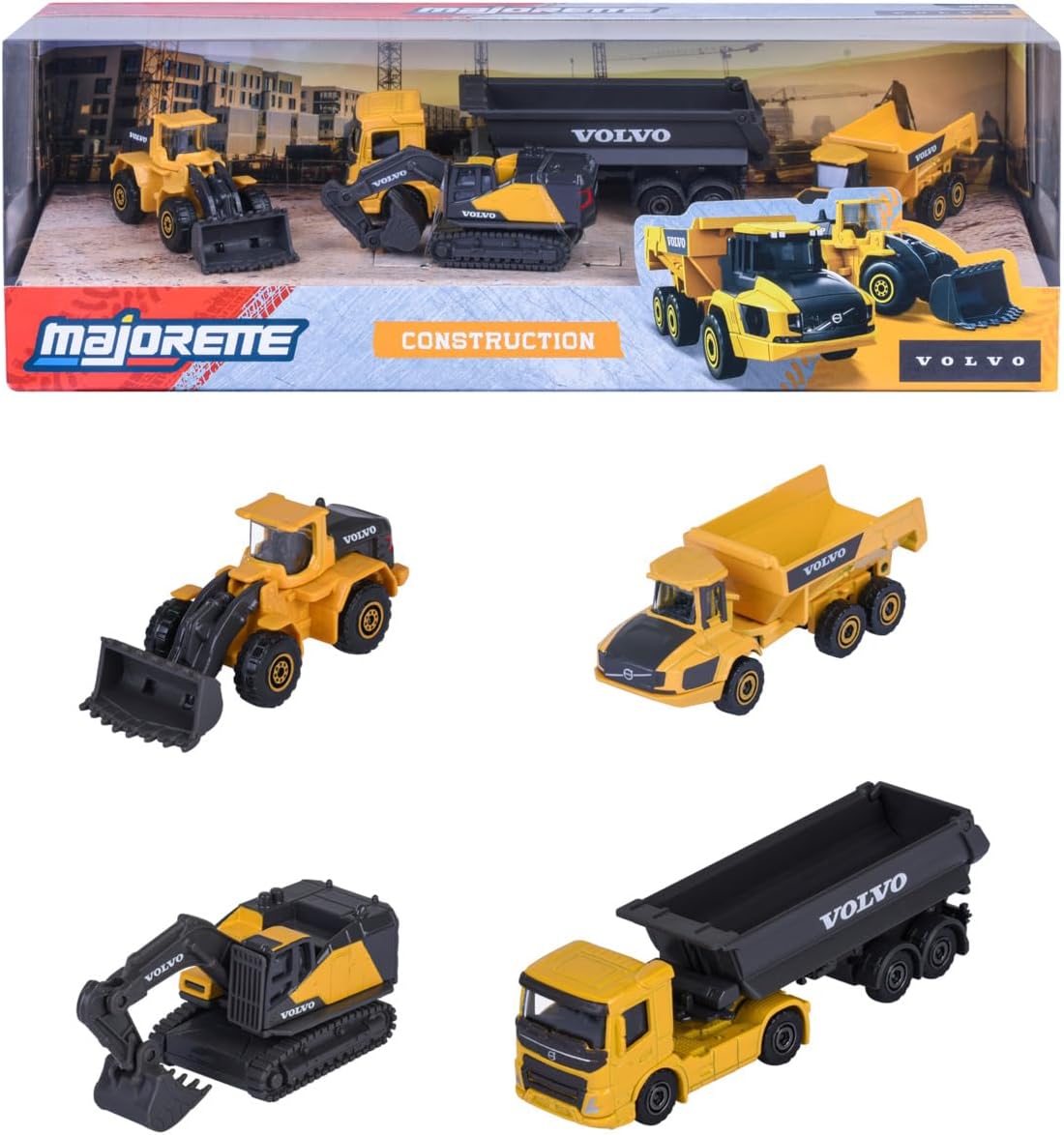 Majorette Volvo Construction 4 Piece Vehicle Set