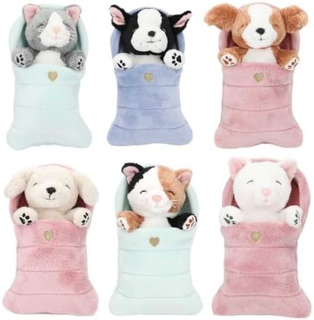 TOPModel Plush Dogs and Cats in Sleepingbag