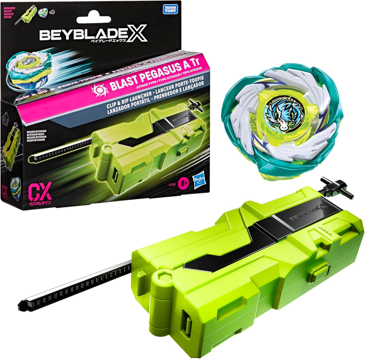 Beyblade Clip and Rip Launcher with Blast Pegasus TR