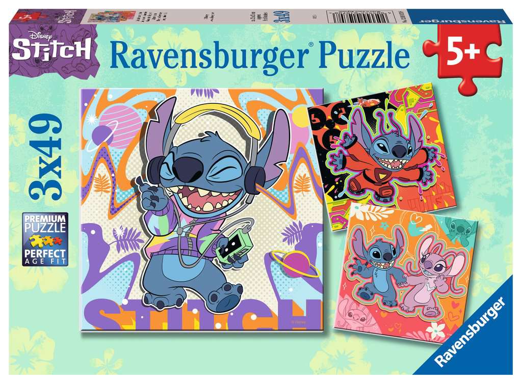 Disney Stitch  3x49 Piece Jigsaw Puzzle