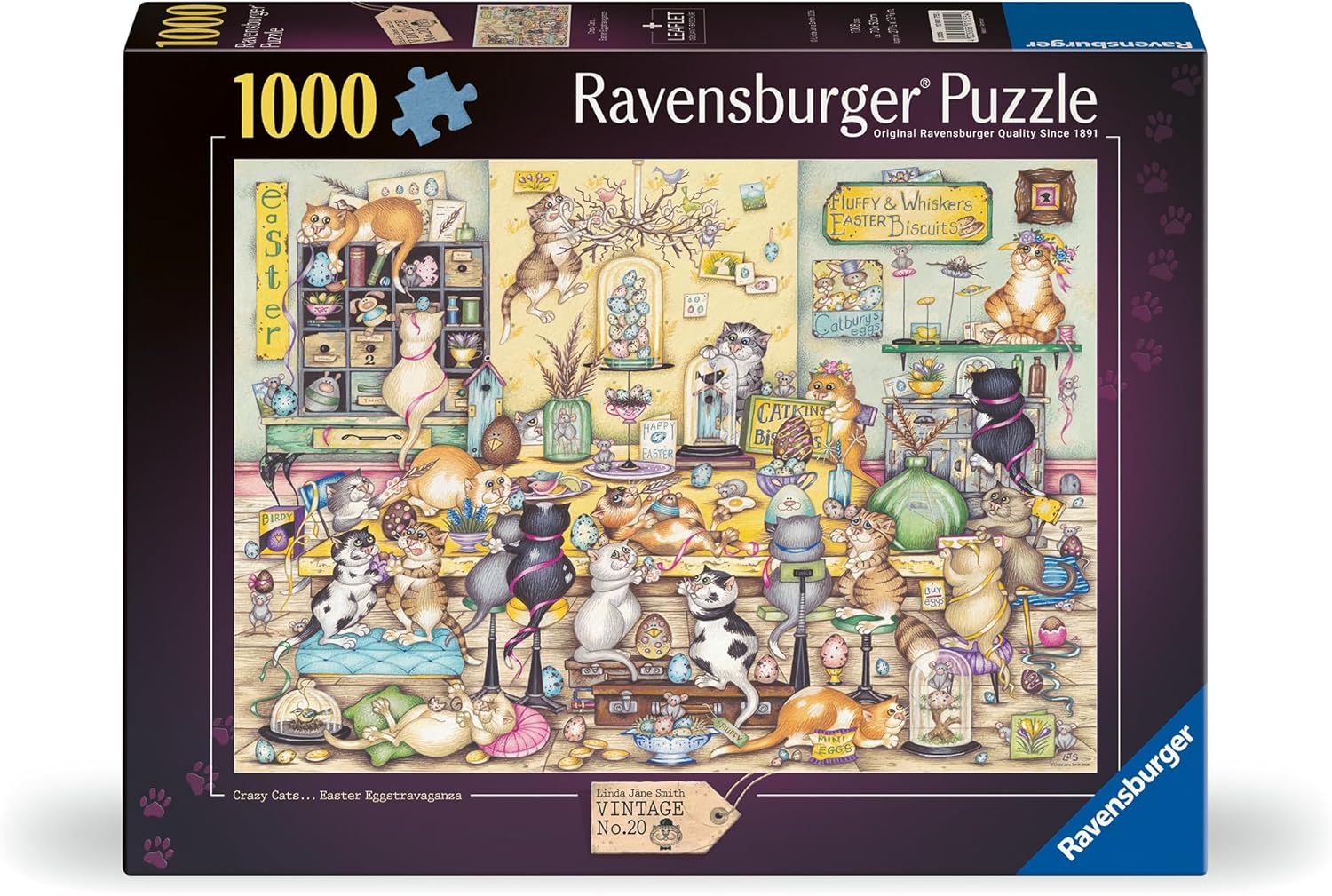 Crazy Cats Easter Eggstravaga 1000 Piece Jigsaw